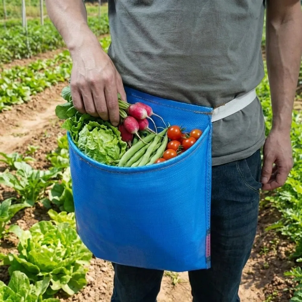 Large Capacity Garden Harvest Apron Wide Opening Adjustable Fruit Picking Bags Protection Waterproof Egg Collecting Pouch