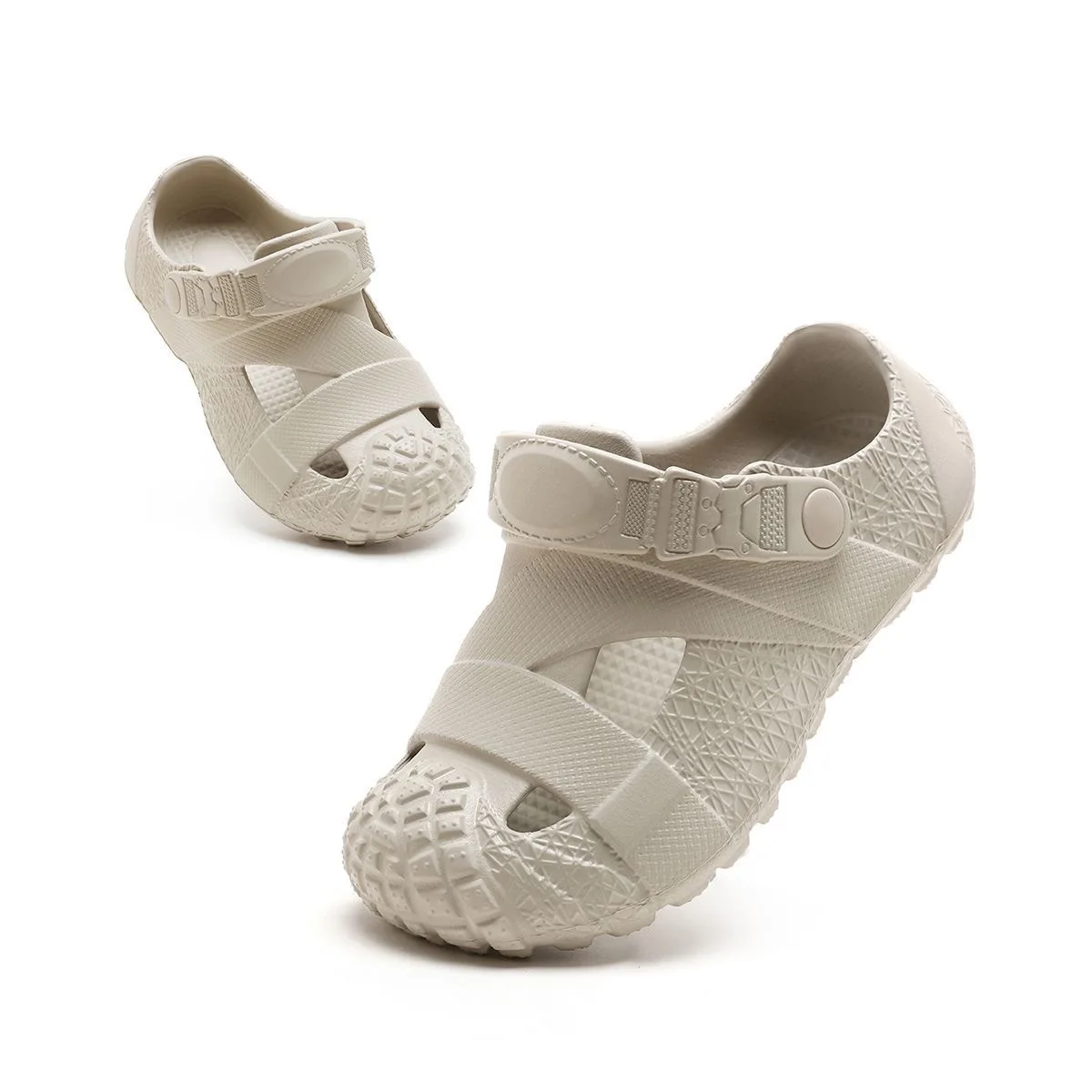 A pair of children's cross strap anti-collision functional sandals, hollow breathable upper soft sole casual kids shoes AX-A3529