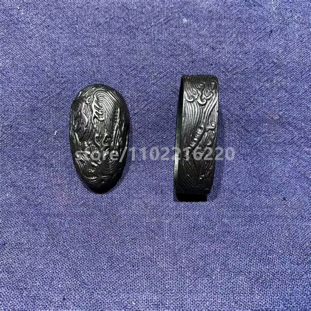 Nice Carving Stainless Steel Tsuba Handguard Fuchi Kashira Brass Feather Menuki For Japanese Japan Samurai Katana Sword Fittings