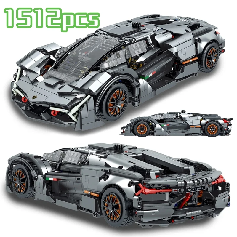 

1512 шт. новый технический скоростной спортивный автомобиль, строительные блоки, городская концепция, модель гоночного автомобиля, сборка Moc, кирпичи, игрушки, подарки для мальчиков