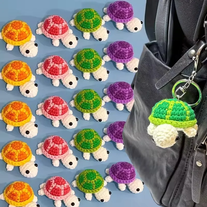 Golden back buckle Knitting Crochet Turtle Pendant Hanging Decorations Women Men Funny DIY Handmade Bag Backpack Pendant  Gifts