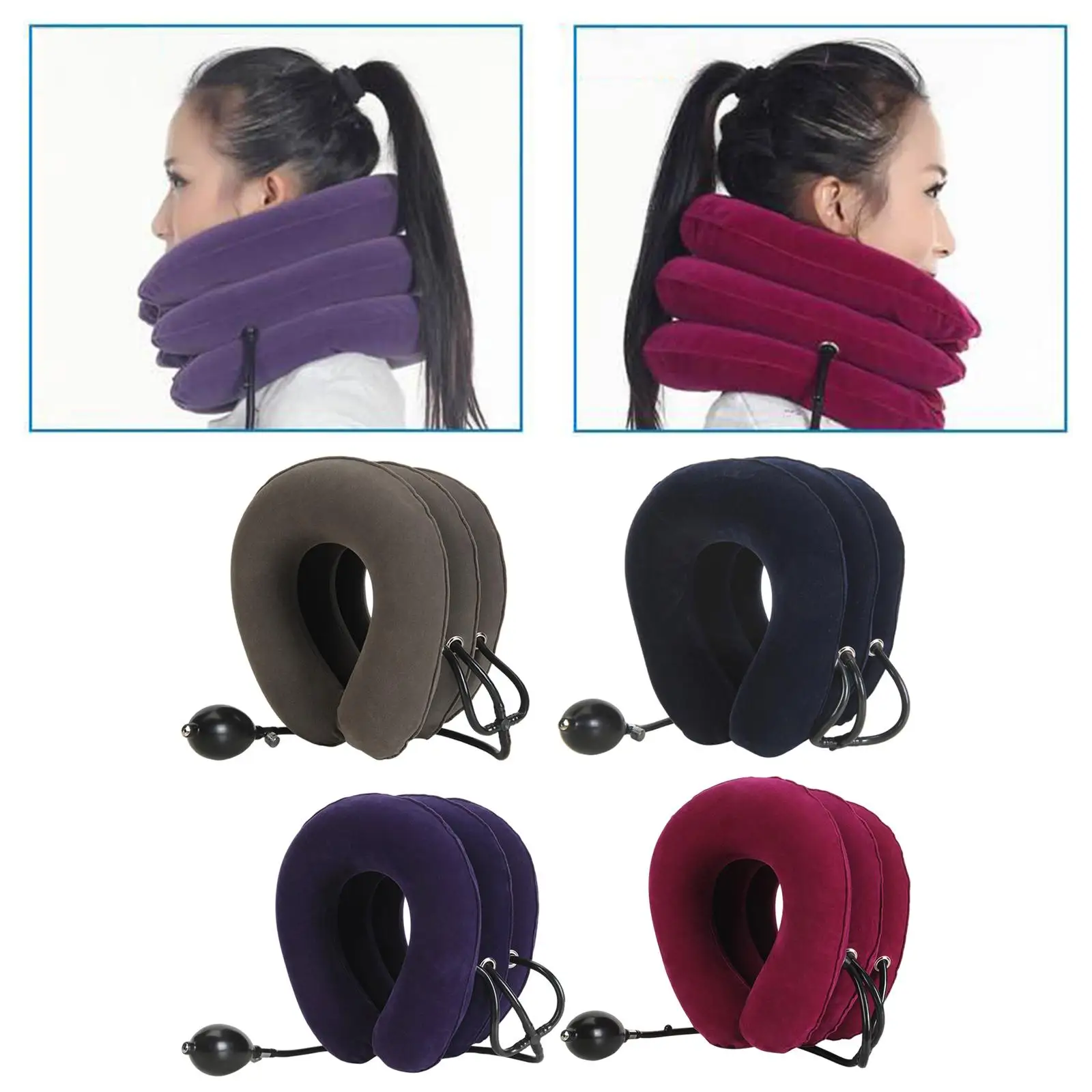 

Neck Traction Device Inflatable Neck Brace Breathable for Pillow Traction Spine Alignment