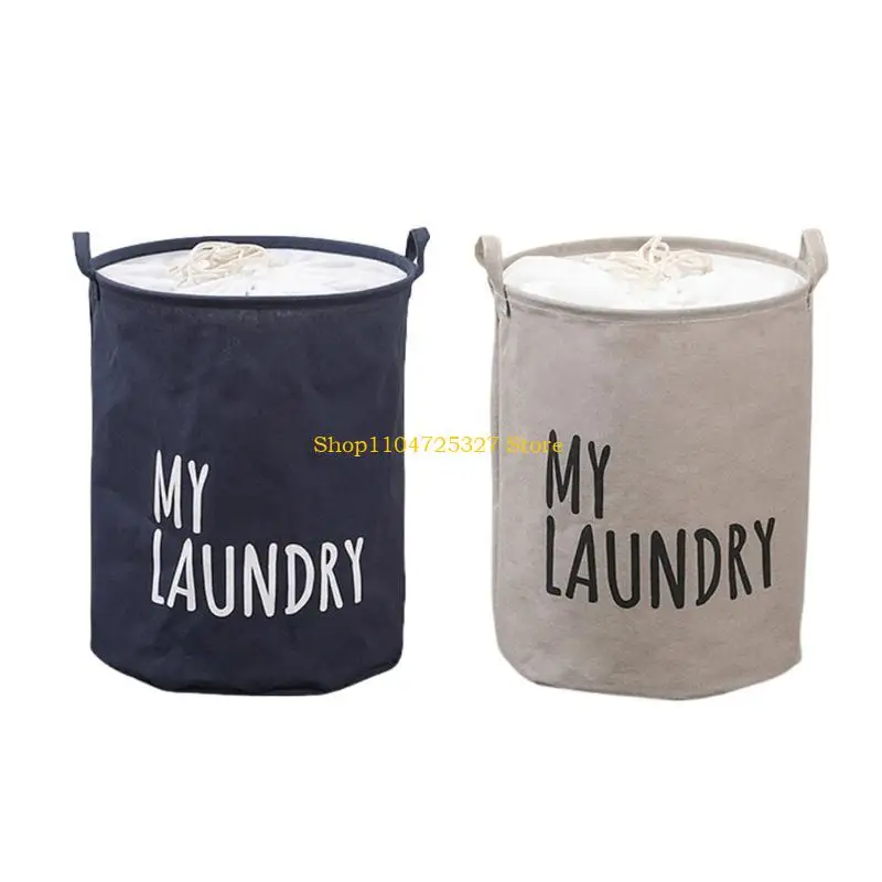 

D8KF Large Drawstring Laundry Basket Waterproof Foldable Clothes Hamper for Home Use