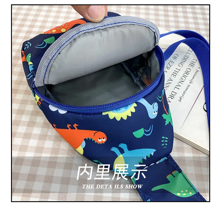 Torby Crossbody dla dzieci z motywem dinozaura koreańskie modne dla chłopców dziewczęce torba na klatkę piersiowa dziecko dziecko torba Mini torba