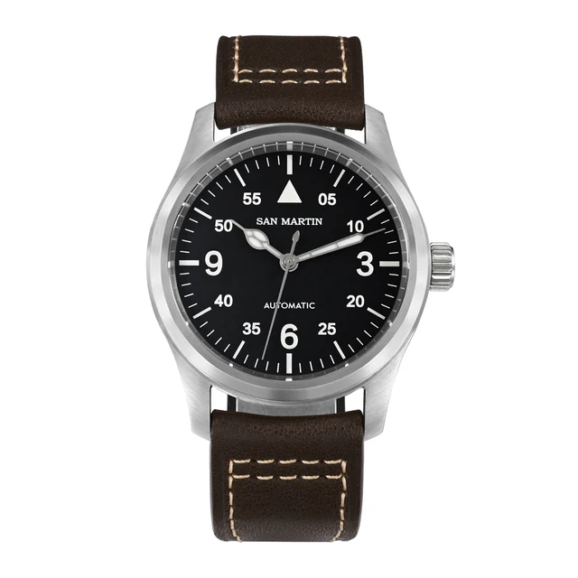 San Martin SN0034-G-B1 Мужские автоматические часы-пилот 37 мм