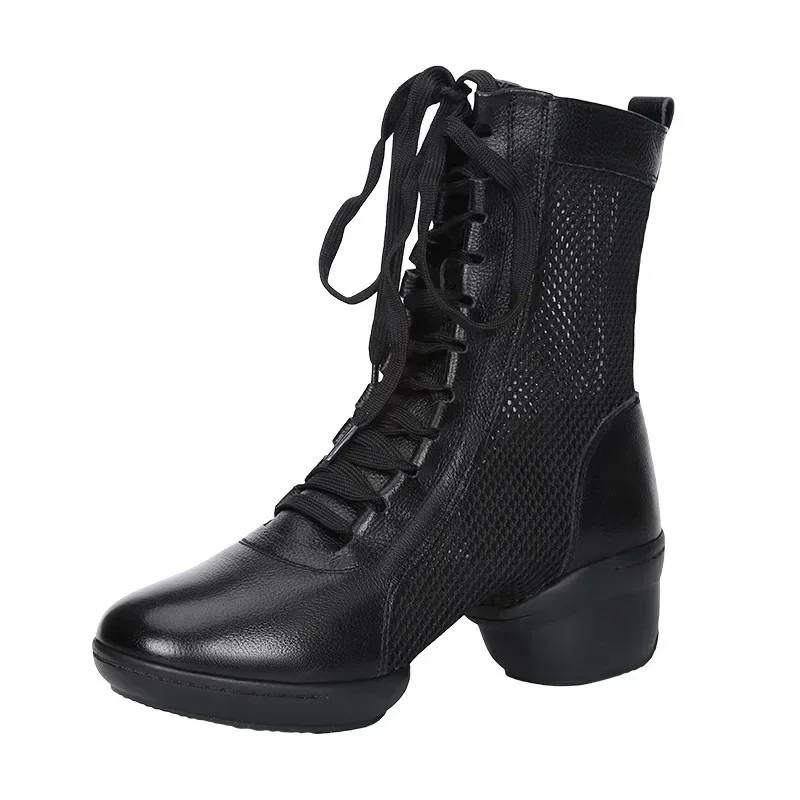 Botas de baile para mujer, zapatos de baile modernos de Jazz, fondo suave, marinero, zapatos de baile cuadrados, botas deportivas, talla 34-42