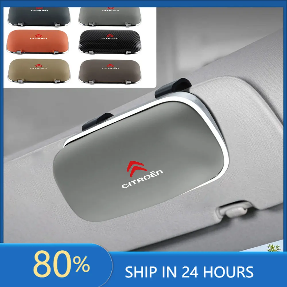 

Car Stickers 1pc Car Visor Sunglasses Glasses Holder Clip Box Hub Cap Accessories For Citroen C1 C3 C4 Grand Picasso C4L C5 C6 V