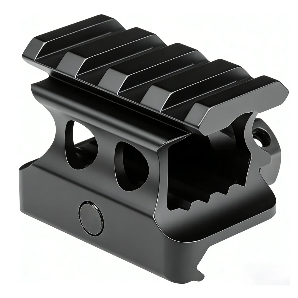 Adaptador elevador Picatinny 4 ranuras 20mm – Perfil alto transparente