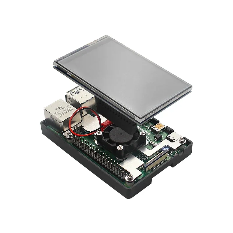 Raspberry Pi 4 B 3.5 inch touchscreen 480x320 LCD with cooling fan heat sinks ABS for Raspberry Pi 4 Model B or 3B /3B