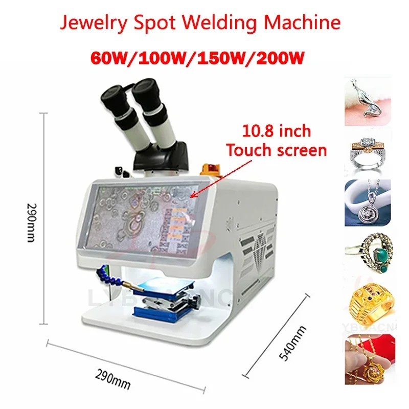 

Jewelry Spot Welding Machine ND YAG Laser Touch Screen 60W 100W 150W 200W MINI Laser Soldering With CCD Control System Microscop