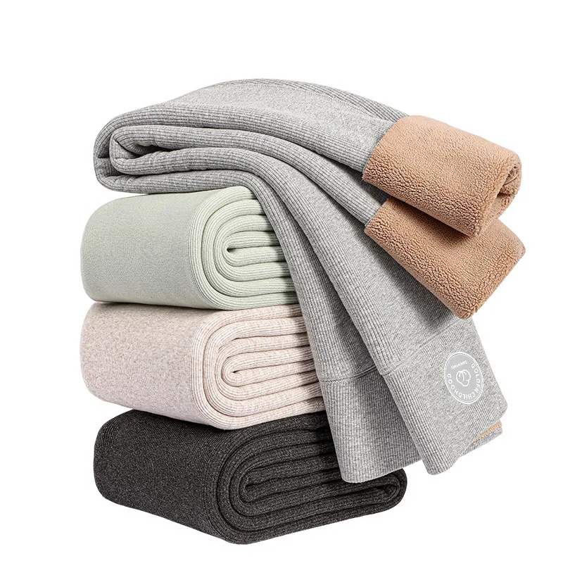 여성용 알파카 플리스 열 레깅스 플러스 사이즈 플리스 안감 베이스 레이어 추운 날씨 절연 슬림 피트 하이 웨이스트 레깅스