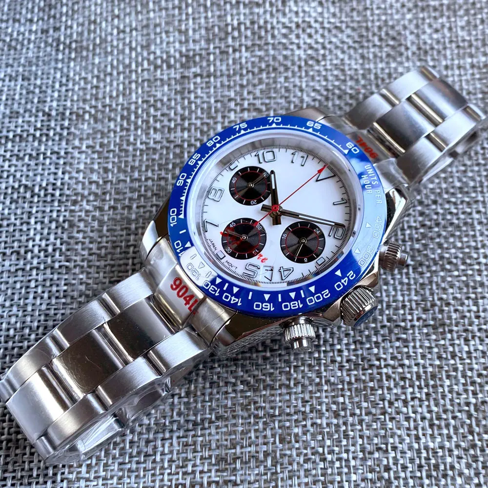 VK63 zegarek dla mężczyzn Montre Homme Relogio Masculino chronograf luksusowy zegarek ze stali nierdzewnej trzy-oko Dial zegar biznes