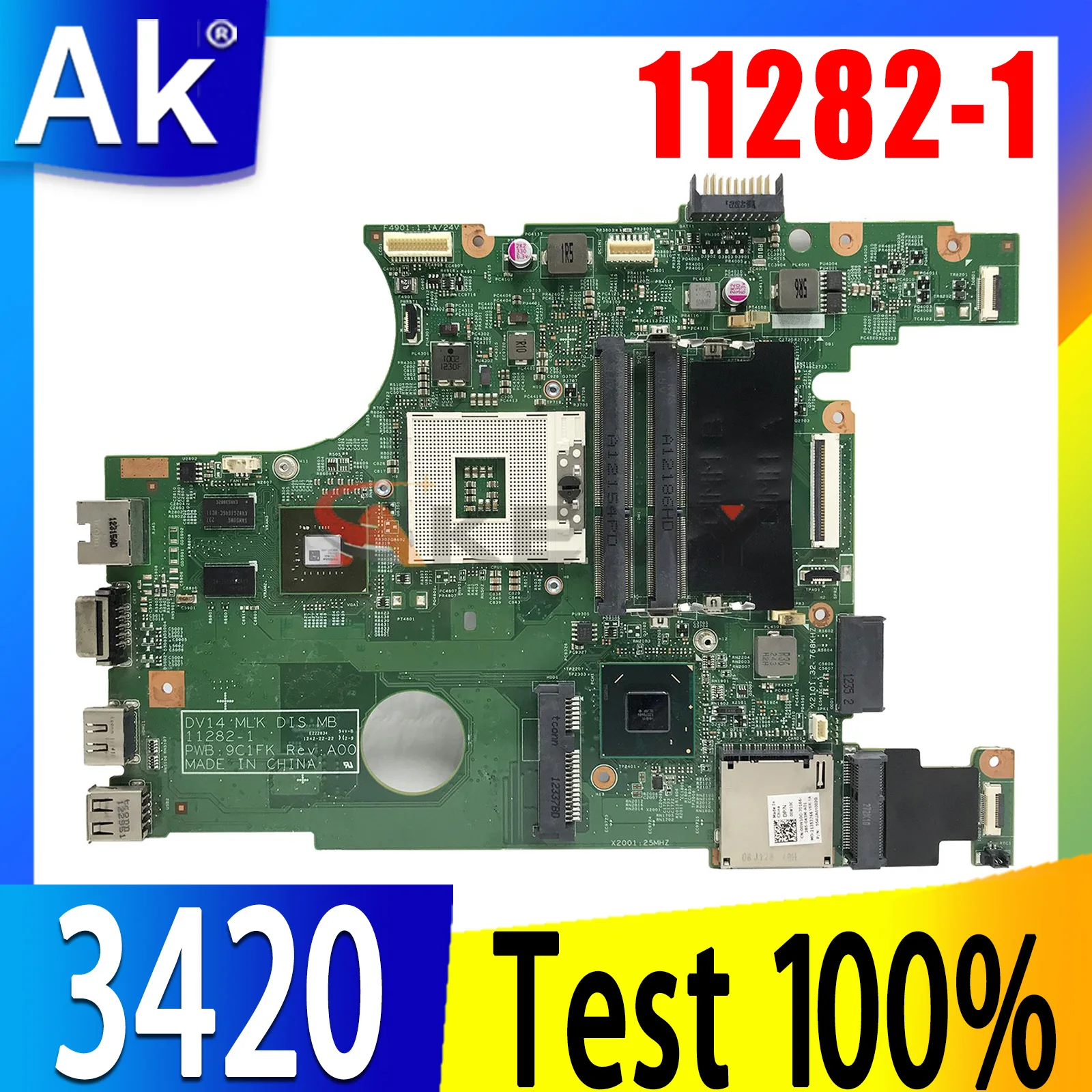 For DELL Inspiron 3420 Laptop Motherboard 11282-1 SLJ8F N13M-GS-S-A2 DDR3 Notebook Mainboard CN-0P7RC5 0P7RC5