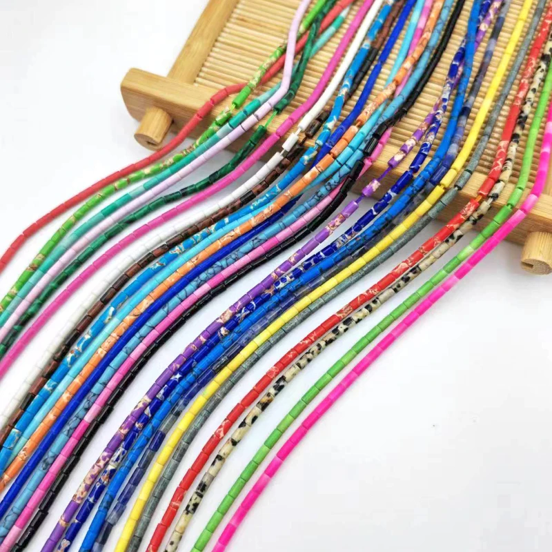 

New Natural Stone Beads Small Cylinder 2 * 4mm Beaded Loose Bead Semi-finished DIY Bracelet Necklace Accessories Wholesale