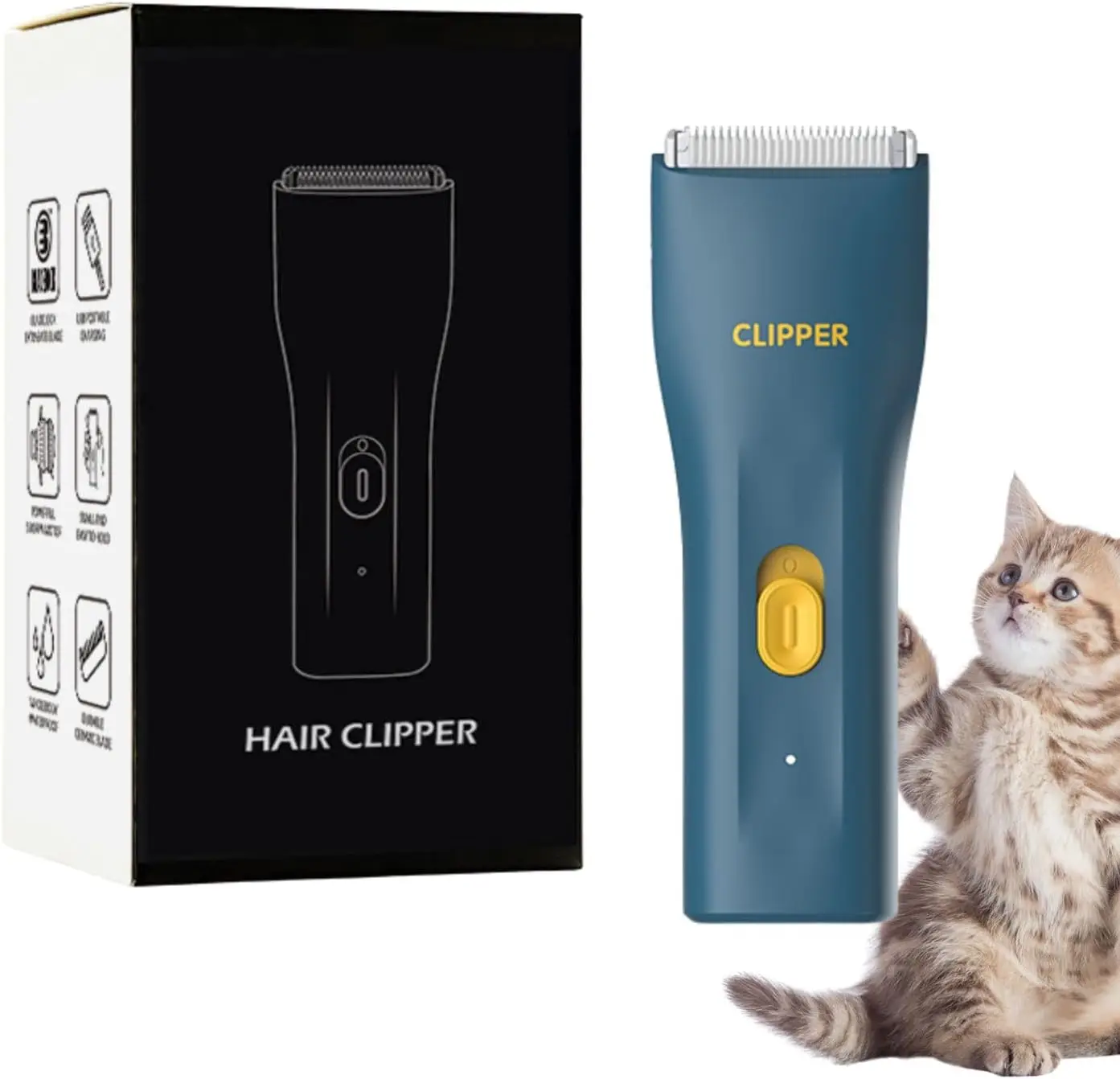 

Low Noise Cordless Dog Clipper, Rechargeable Pet Shaver for Thick Coat, 6000RPM, Ceramic Blade, Waterproof, 60min Use, for Small & Large Animals
