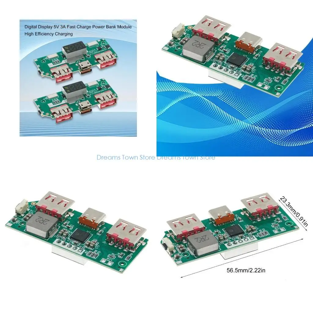 

HX6A Высокоскоростной литиевый аккумулятор 5 В 3 А с цифровым дисплеем Модуль банка быстрой зарядки