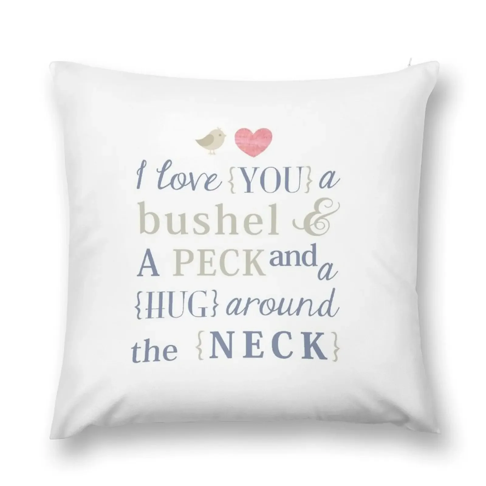 I Love You a Bushel and a Peck & a Hug Around the Neck Throw Pillow Pillow Covers Decorative pillow