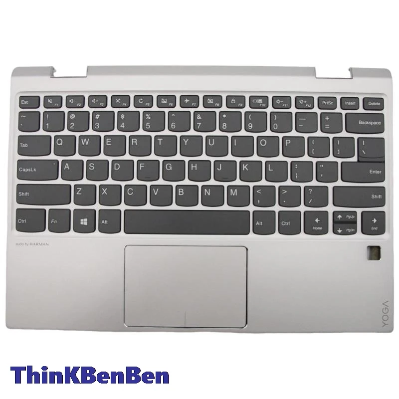 

US English Keyboard Platinum Upper Case Palmrest Shell Cover For Lenovo Ideapad Yoga 720 12 12IKB Laptop 5CB0Q12203