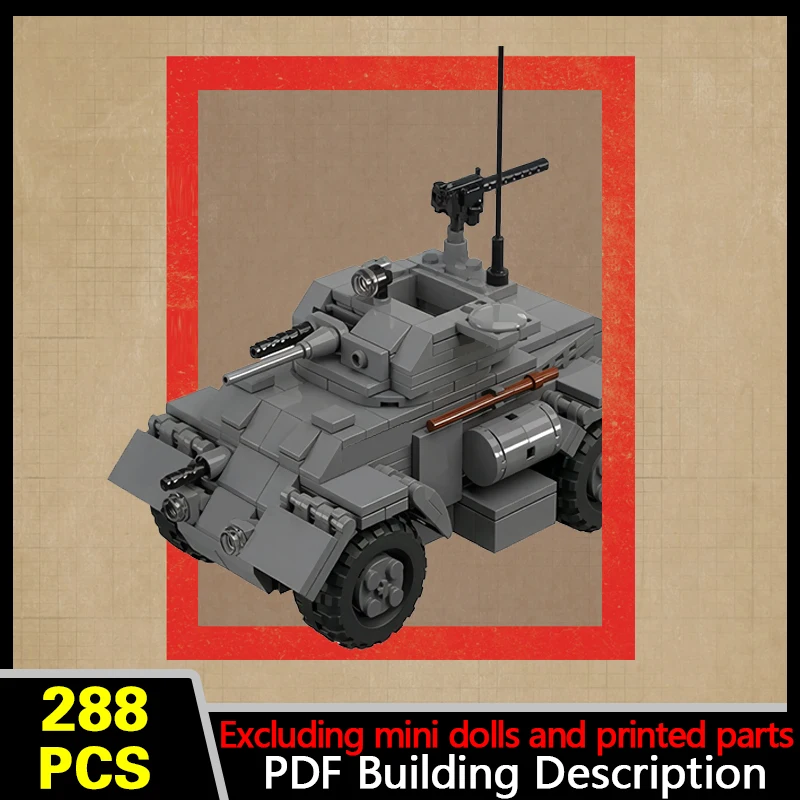 Mk 1 Medium Armored Car Model MOC Building Bricks War Equipment Modular Technology Gifts Holiday Assemble Children Toys Suit