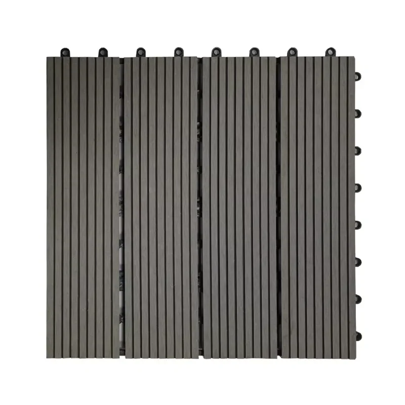 11pcs OutdoorWaterproof DIY Flooring Wood Plastic Deck Tiles Interlocking for Balcony WPC Decking Tiles