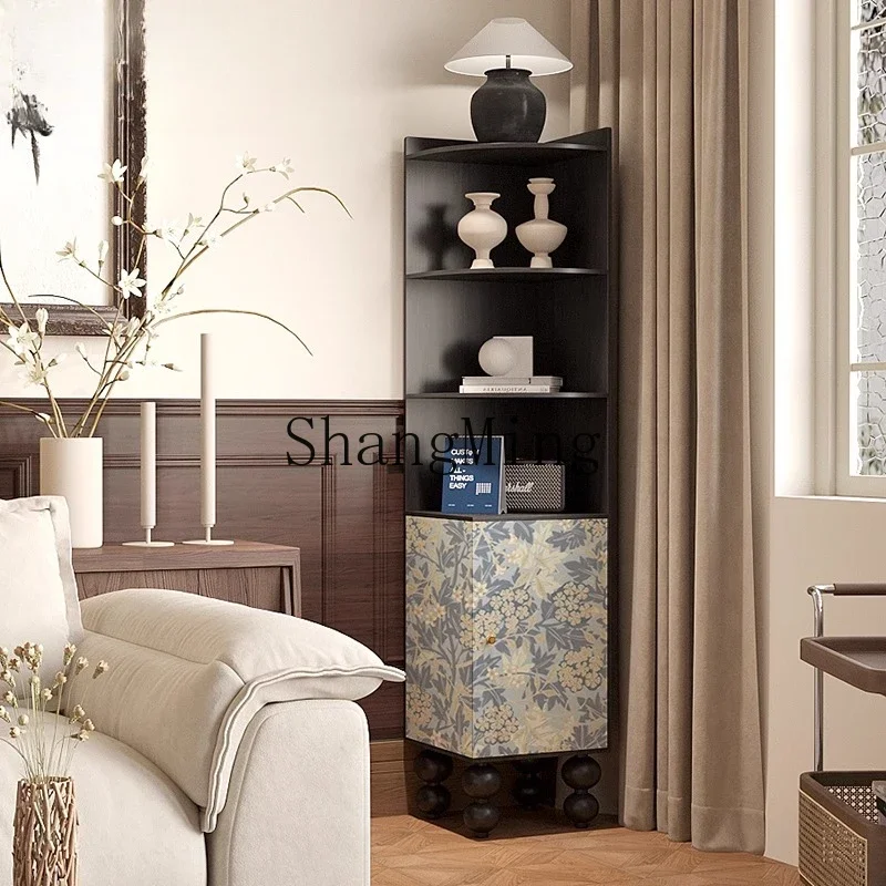 CL retro flower living room corner solid wood triangle bedroom decoration dining room entrance wall corner cabinet