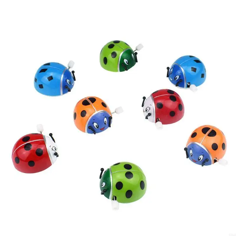 Q0KB Spring Ladybird Wind Up Somersault Rotation Kids Kids Presens engraçados para P