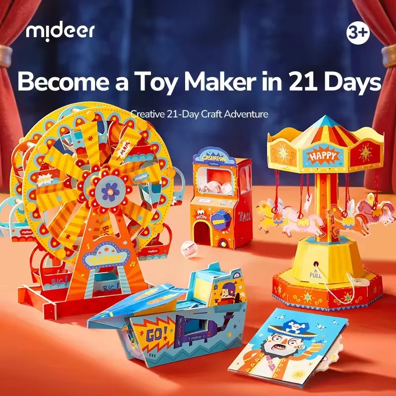 Mideer Creative 21-Day Craft Adventure Handmade Box Science Experiment Set Physics DIY Toy Every Day For Kids Toy Craft Kit 6Y+