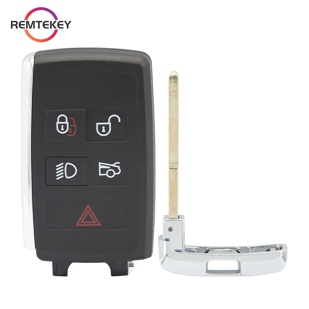 REMTEKEY-carcasa de llave inteligente, carcasa FCC, KOBJXF18A, 5 botones, para Land Rover, Range Rover Sport, Jaguar XF, XJ, EX, f-pace, f-type,