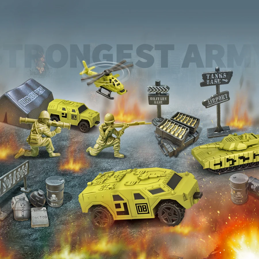 กองกําลังพิเศษ Navy ประกอบด้วย 12 ชิ้นทหารถังเครื่องบินรถหุ้มเกราะเด็กทหารของเล่นคริสต์มาสของขวัญ