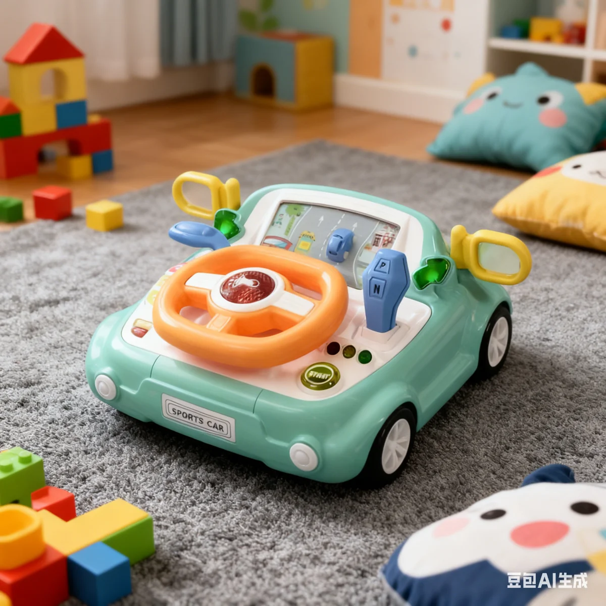 

Детская игрушка-руль для имитации вождения, развивающая игрушка-помощник для коляски с интерактивными функциями, увлекательный подарок для малышей