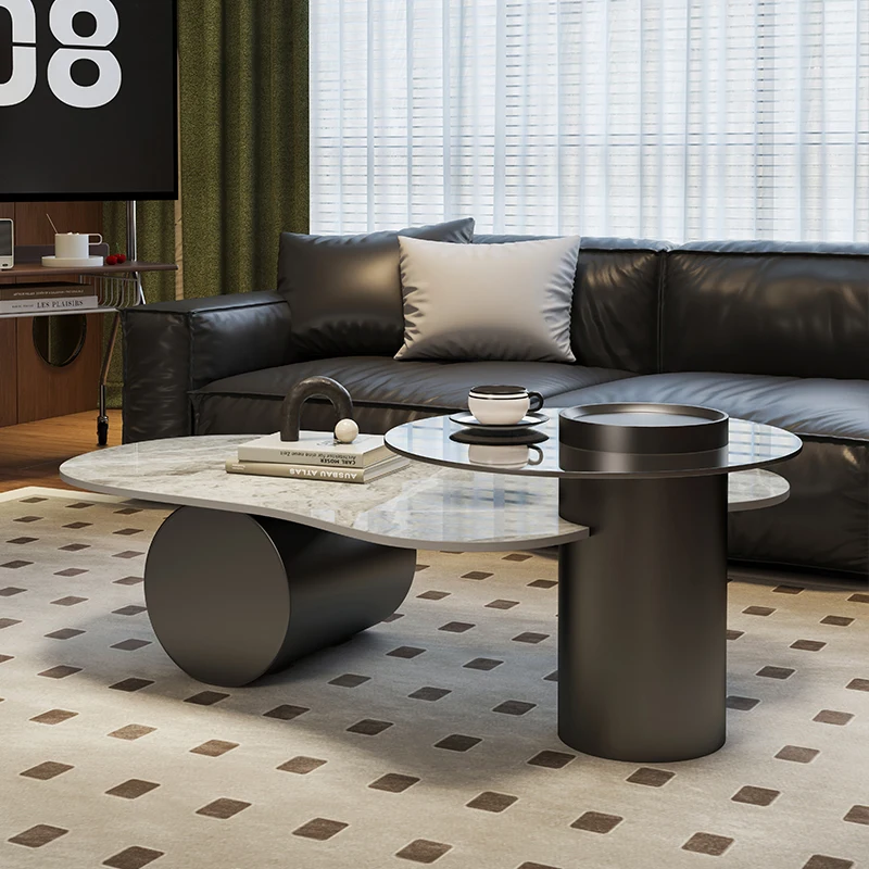 Wavy Oval Coffee Table Luxury Style Nordic Eclectic Aesthetic Coffee Table Geometric Design Coffee Table Living Room Furniture