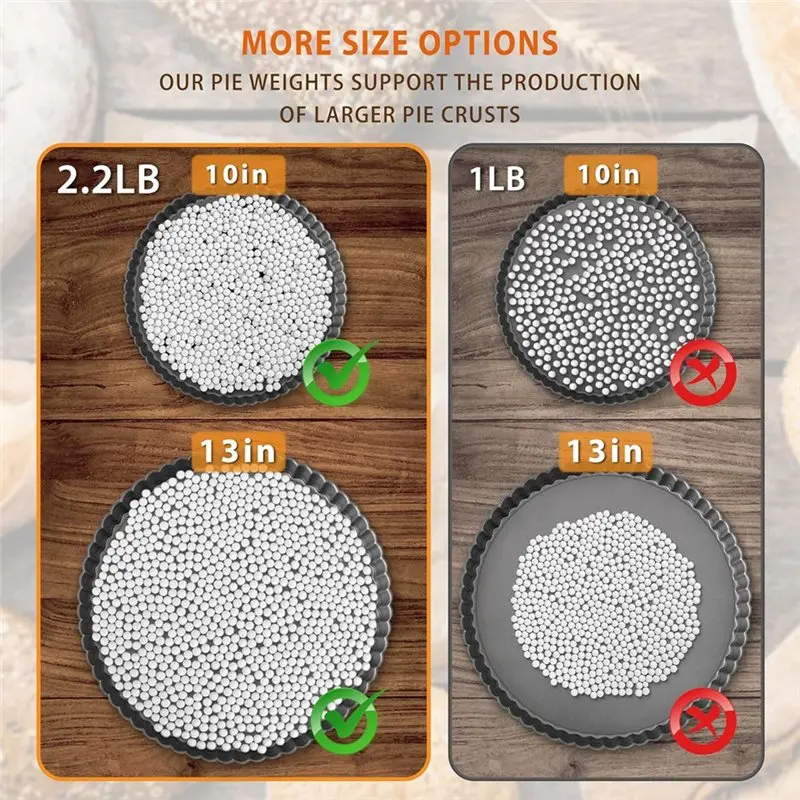 ABUN Pie Weights for Blind Baking, 2.2 LB Natural Stoneware Beads, Reusable Baking Crust Weights, Baking Gift