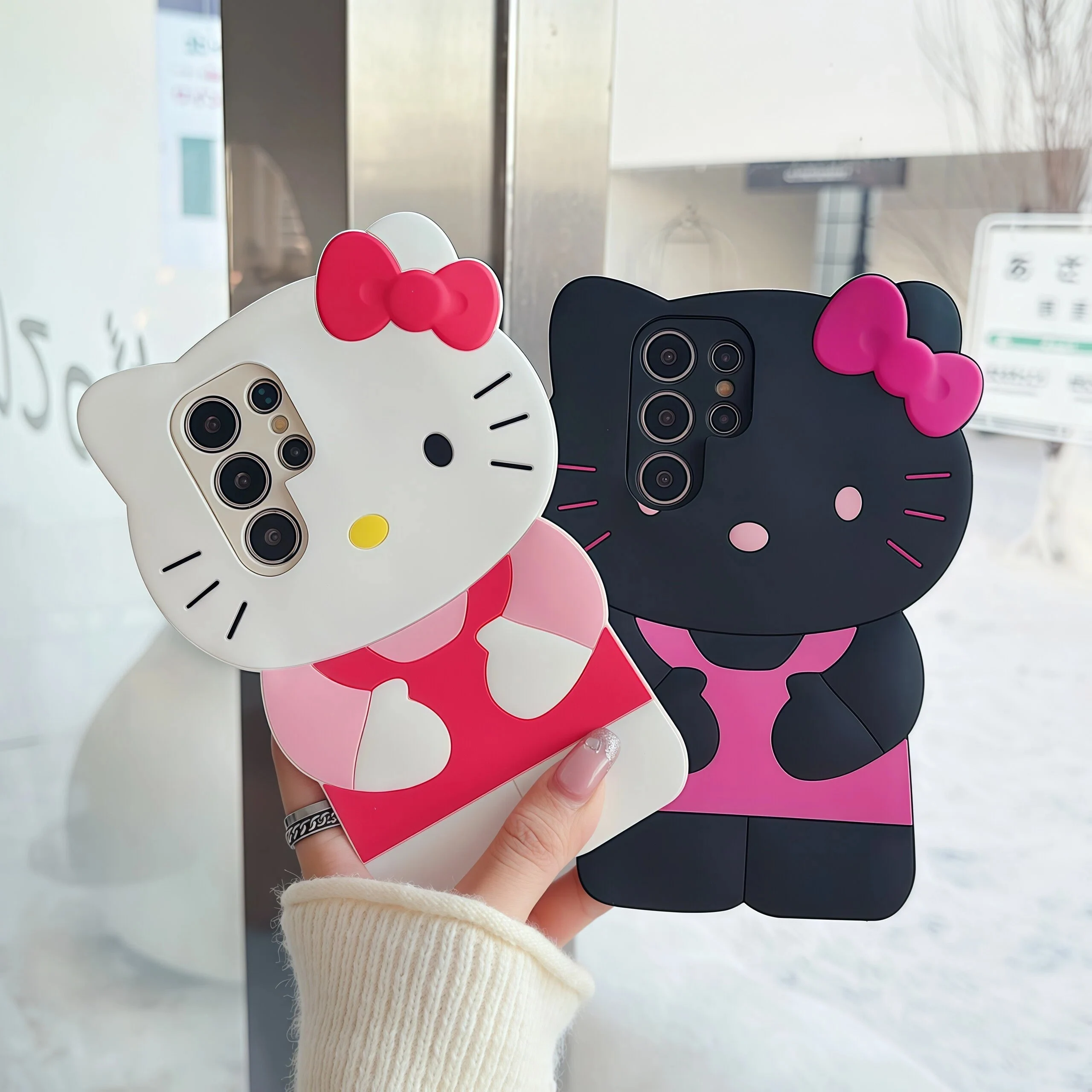 Niedliche Cartoon Hello Kitty Handyhülle für Samsung Galaxy S20 S21 S22 S23 S24 S25 S26 Plus Ultra FE A15 A16 A53 A57 INS Rückseiten-Cover