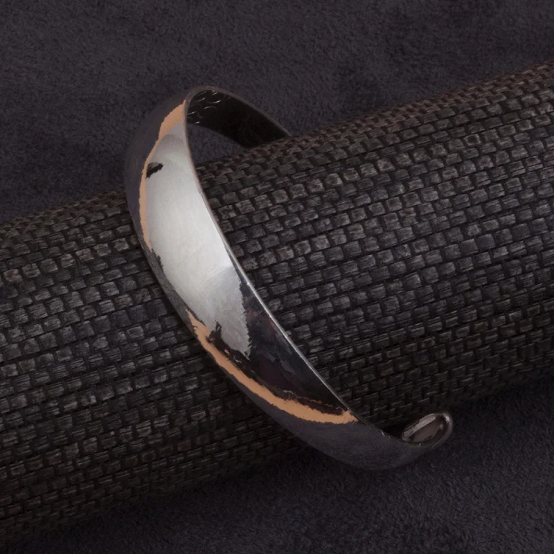 999 Bracelet Trendy Push-Pull Polished Mirror Full Silver Bangle Women