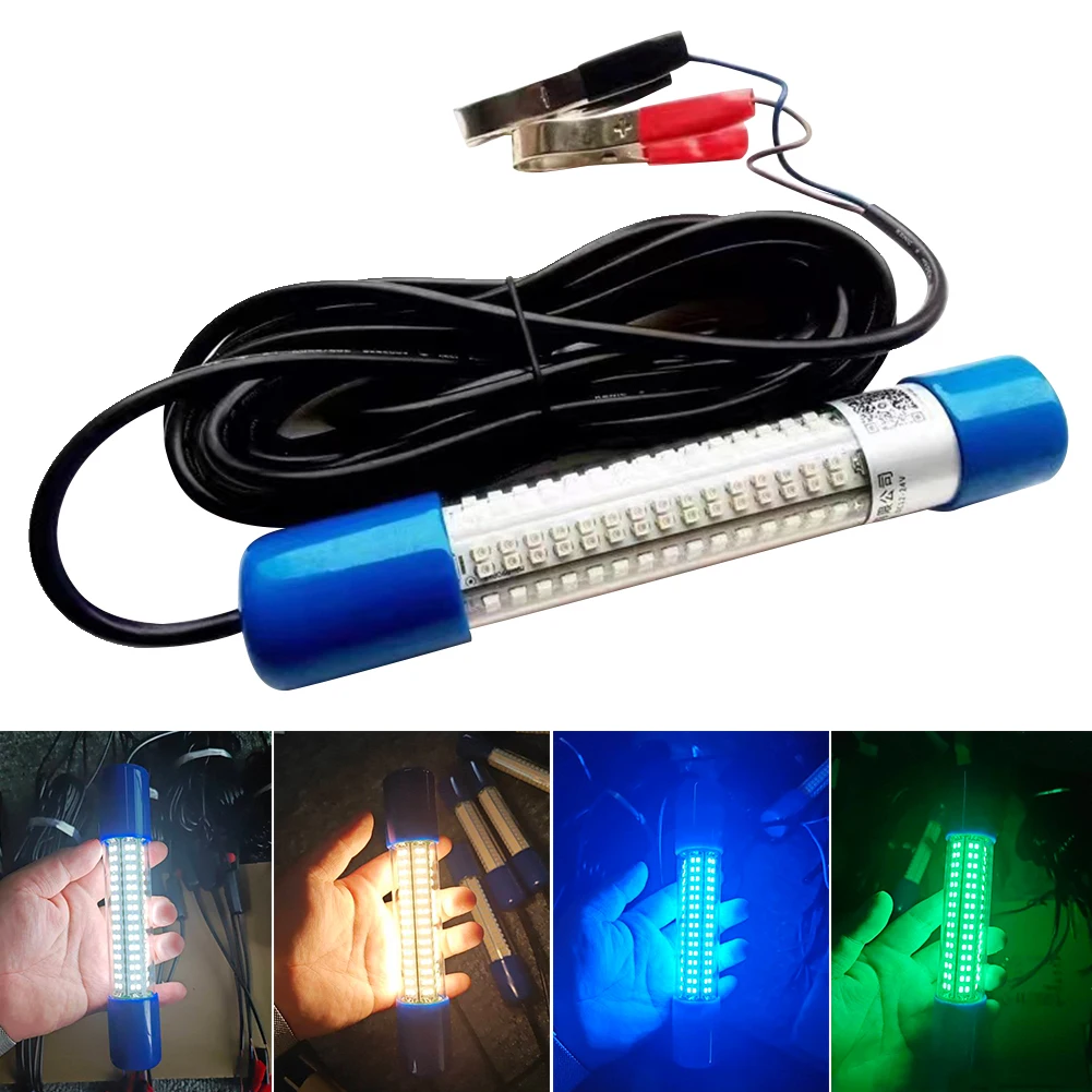 

Submersible Fishing Light 50W Fish Lure Bait Finder Lamp 12-24V Submersible Boat Lamp Waterproof for Squid Shrimp Krill