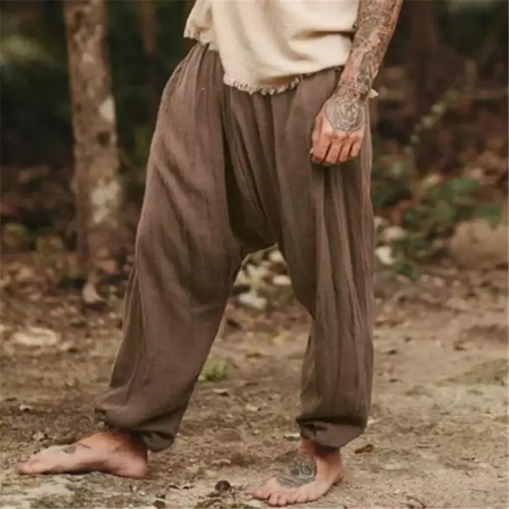 Men Stylish Drop Crotch Ankle Tied Baggy Trousers Long Harem Pants Trousers Long Harem Pants Trousers Long Harem Pant