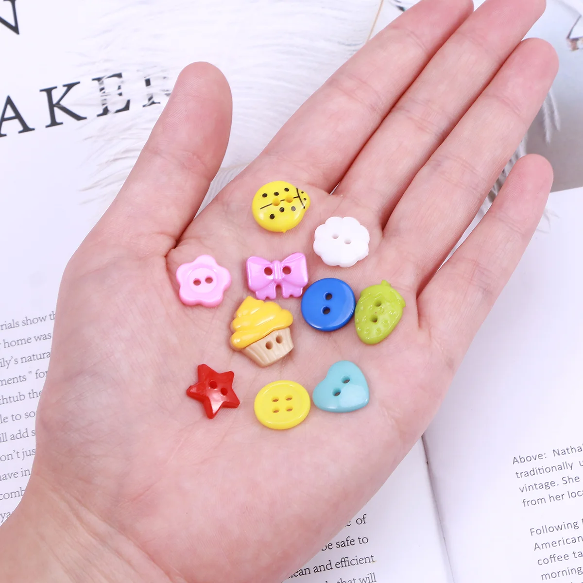 240 PCS Individual Character Artwork Buttons Handmade Boxed Apparel Sewing Crafts