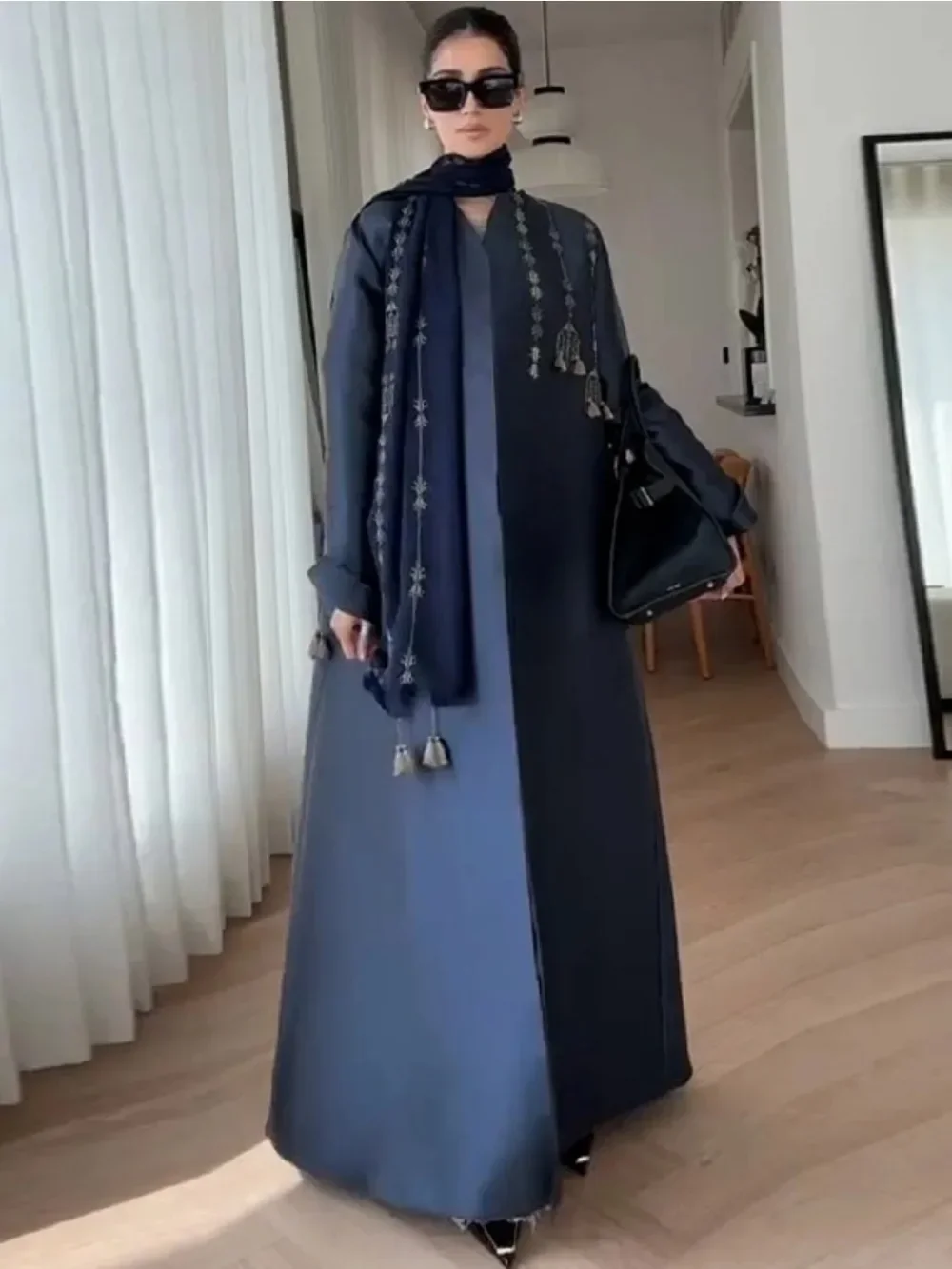 Eid Women Abaya Trench Long Coat Muslim Cardigan Dubai Vestidos Largos Kaftan Arab Robe Party Caftan Jalabiya Ramadan 2026 2