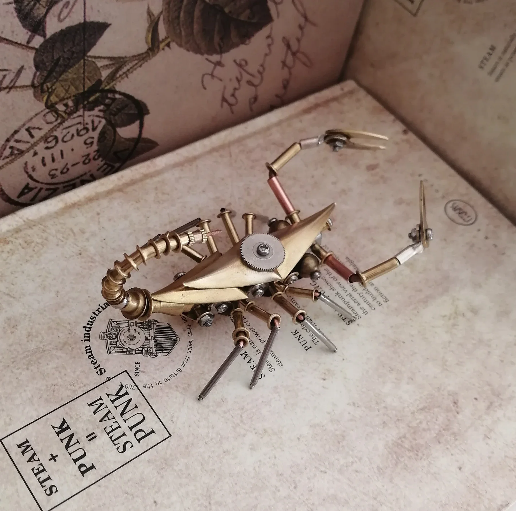 3D steampunk mechanical insect small scorpion metal model pure handmade crafts creative ornaments - Finished Product