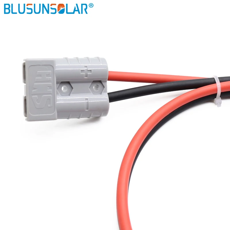 1m 2m 4mm2 Red Black Solar Cable with Battery DC Power Connector 50A 600V and Alligator Clip Connect Portable for Solar Panel