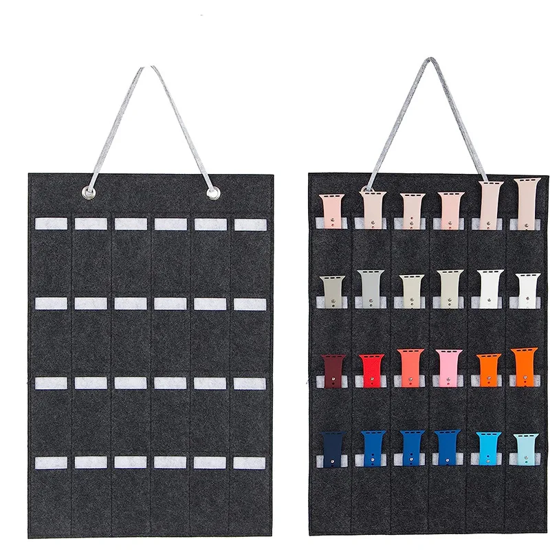 Felt Watch Storage Bag Jewelry Display Board Earring Storage Bag Watch Chain Large Capacity Wall Hanging Bag