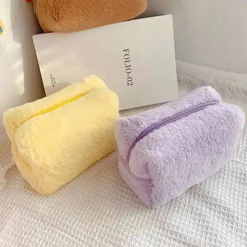 귀여운 플러시 연필 파우치 펜 가방, 대용량 연필 케이스 펜 상자 문구 용품 화장품 파우치 보관 가방