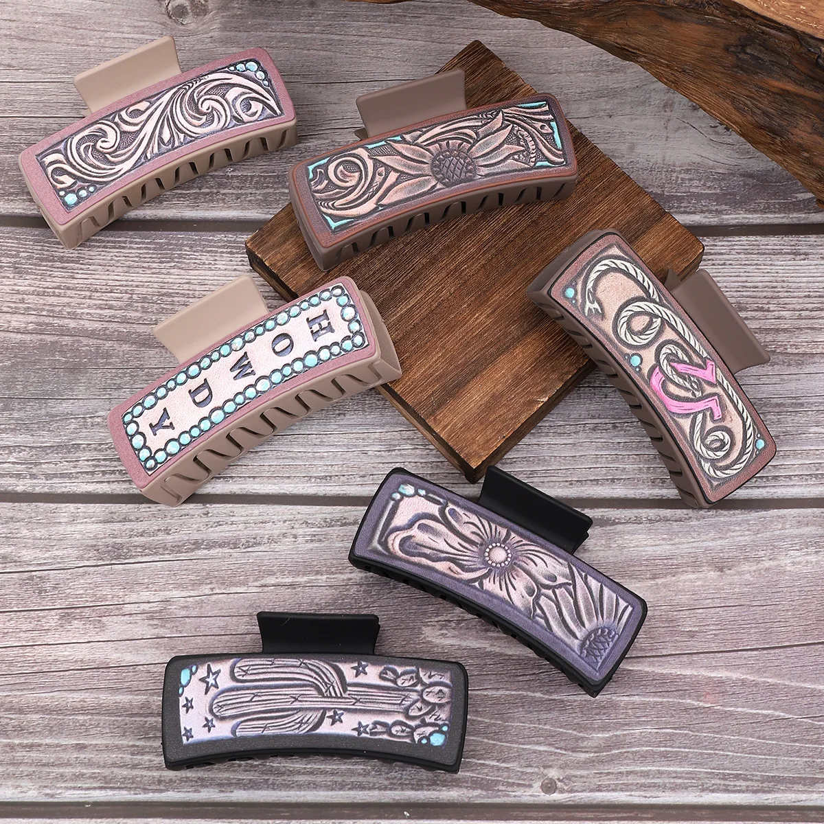 

Заколка для волос с подсолнухом в стиле вестерн-кактус - заколка с буквенным когтем для женщин