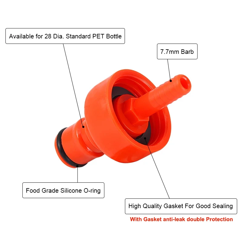 Ball Lock Plastic Carbonation Cap Connector For PET Bottle Gas/Liquid Dispenser Line Cleaning Cap Soda Water Beer Carbonated