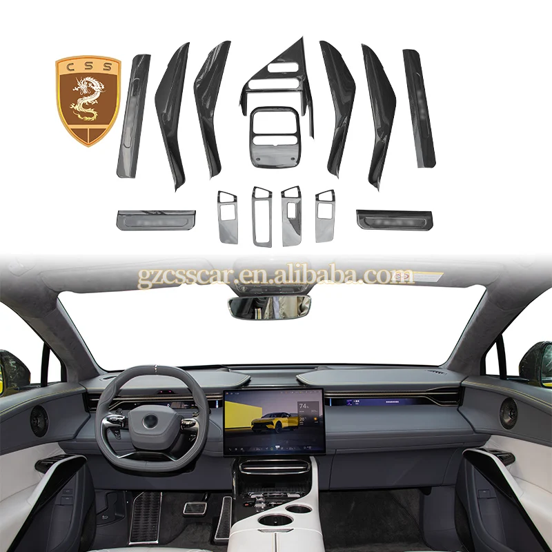 Lotus Eletre S+ R+ Dry Carbon Fiber Interior Kits Left Right Hand Drive Decor Door Trim Panel And Center Console Cover For Car