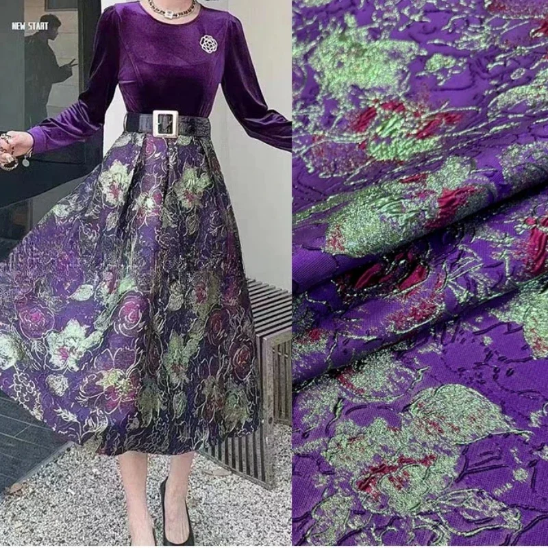 3D Floral Jacquard Brocade Fabric New Chinese Style Gold Wire Embossed Textured for Dress DIY Fabrics for Sewing Alibaba Express