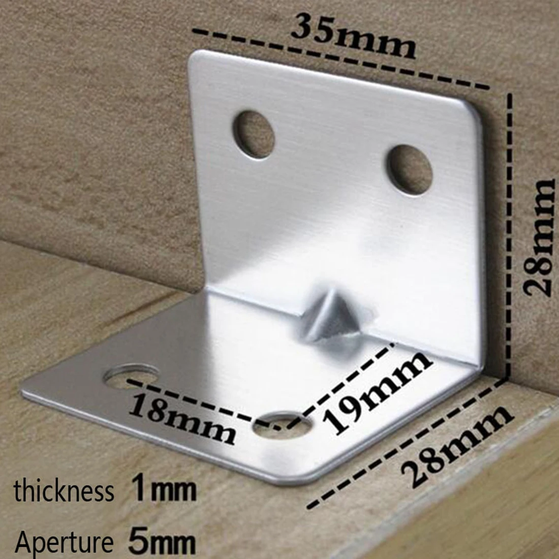 30pcs 28*28*35mm Fixed Furniture Corner Brackets Stainless Steel 90 Degrees Connection Accessories Angle Iron