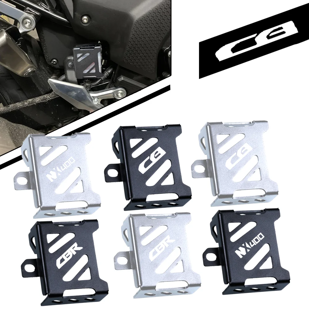 

FOR HONDA NX400 NX500 NX 400 2024-2026 CNC aluminium Motorcycle Rear Fluid Oil Reservoir Cap Cover Master Cylinder Pump Guard