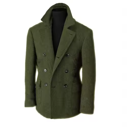 British Men's Blazers Vintage Herringbone Tweed Formal Jacket Wool Blend Double Breasted Casual Autumn Winter Suit Coat - Image 7