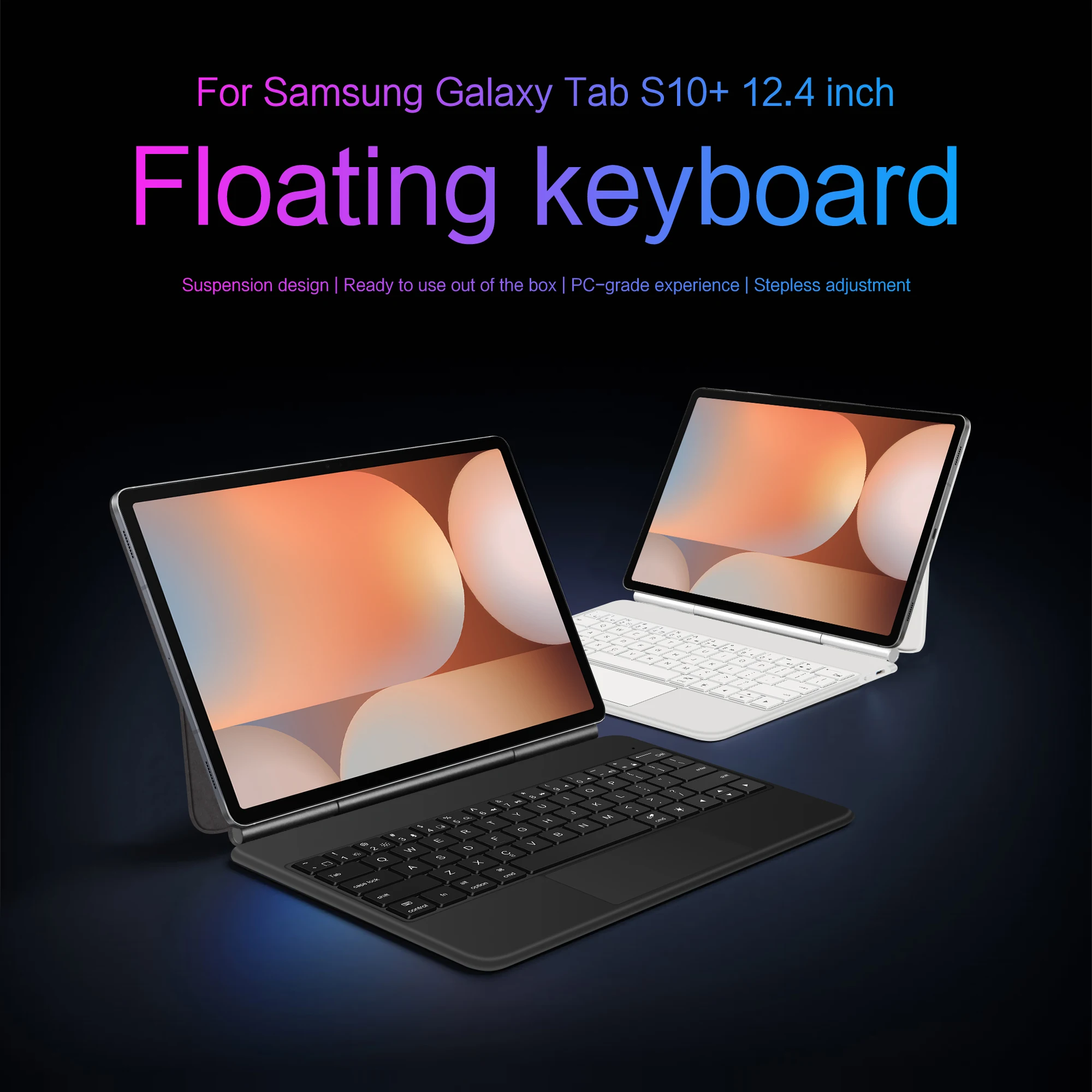 LFOIQN Magic Keyboard Folio for Samsung Galaxy Tab S10 Plus S9 FE+ S7 FE S8 S9 Plus S10+ 12.4